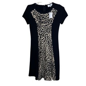 SD Collection Leopard Print Color Block Dress NWT Size 6